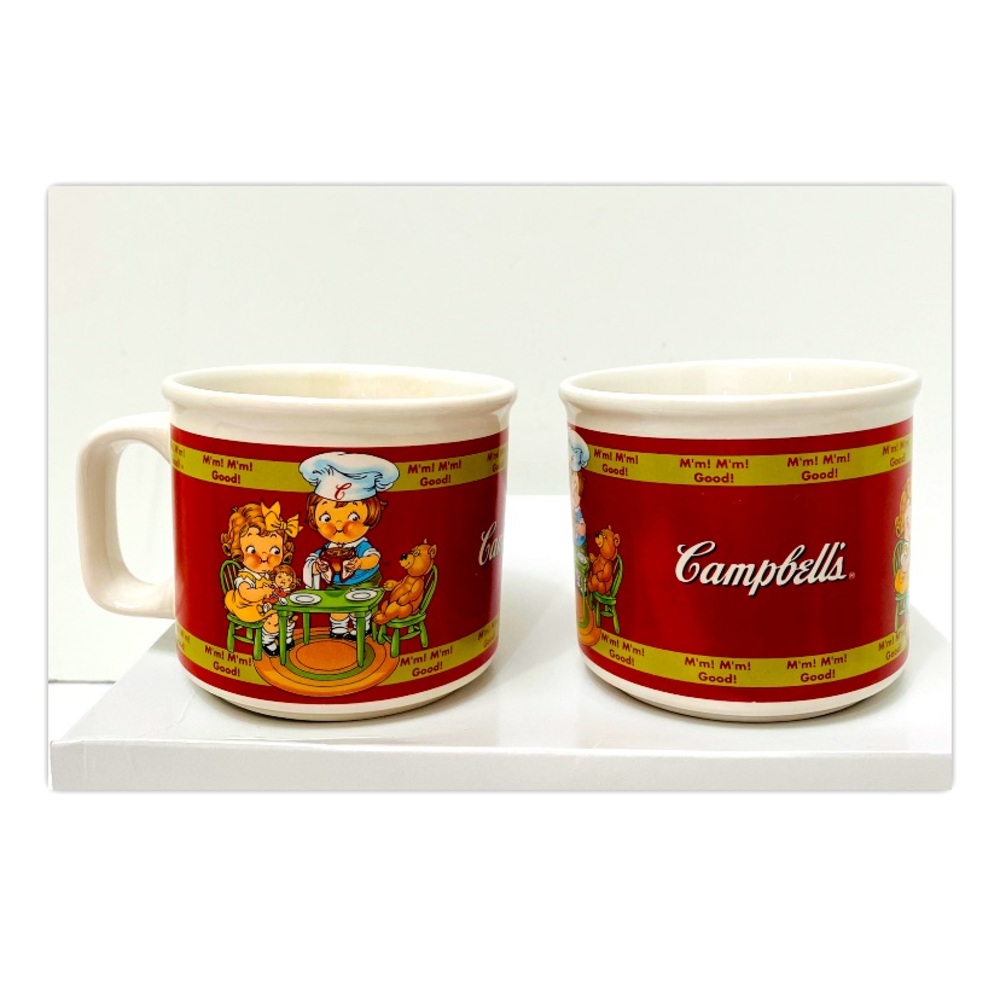 2Campbell Soup Mug Cup 1998 Houston Harvest Campbell's Kids Bear Doll M’m! Good